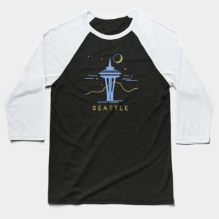 Seattle at night Baseball T-Shirt